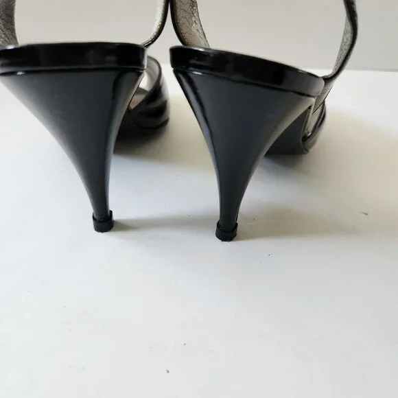 Thierry Mugler Vintage Black Patent Peep Toe Marilyn Monroe Style 6.5 - Picture 3 of 11